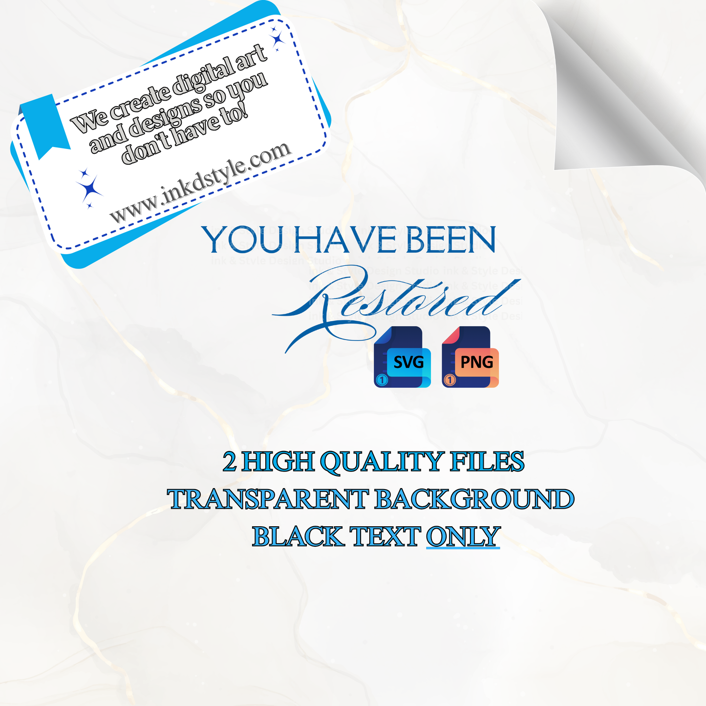 You Have Been Restored | Inspirational Quotes | Stylish Print-On-Demand Digital Graphics | 2 Image Bundle SVG PNG