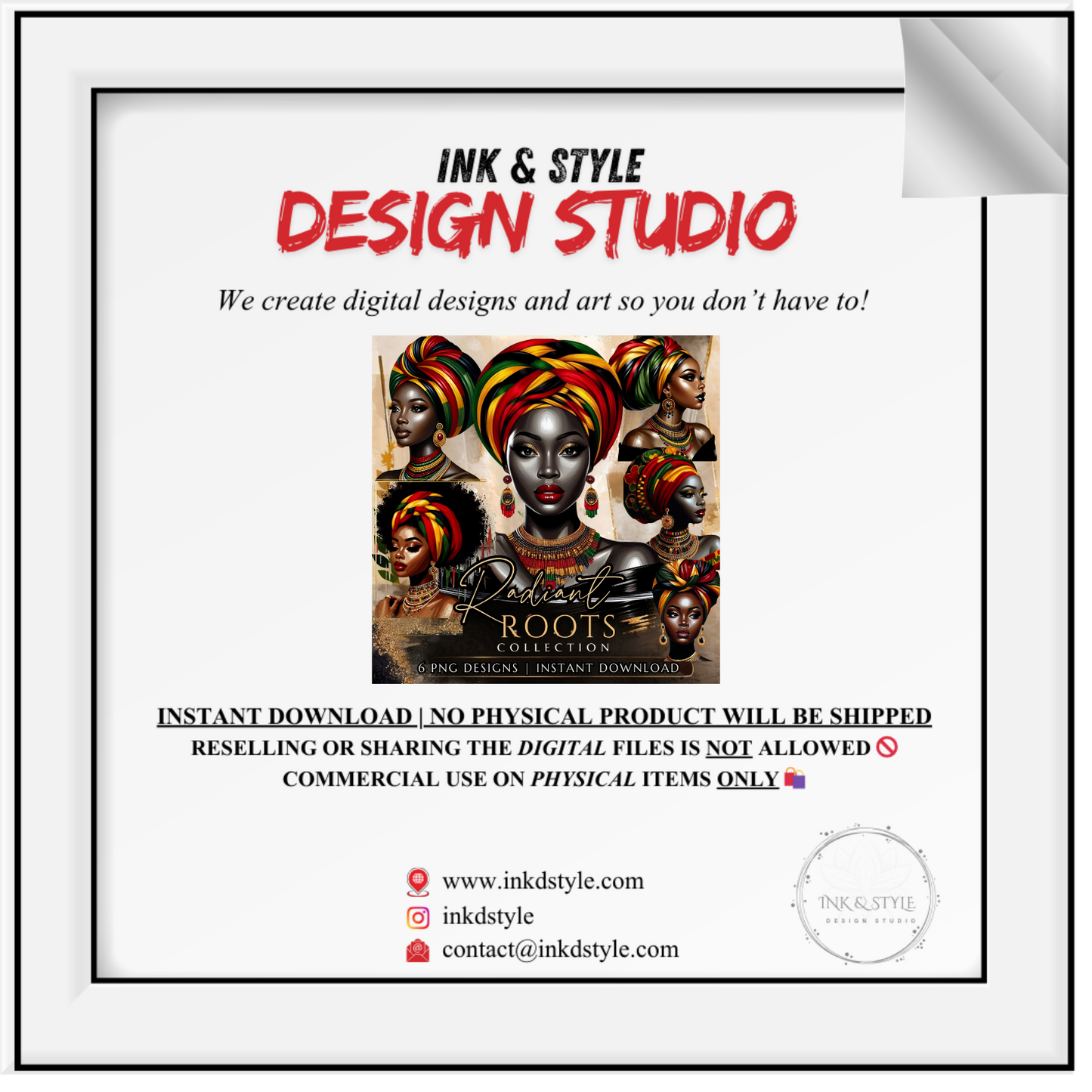 Historia negra, reinas africanas, afroamericanos, lo negro es hermoso, colección Radiant Roots, PNG