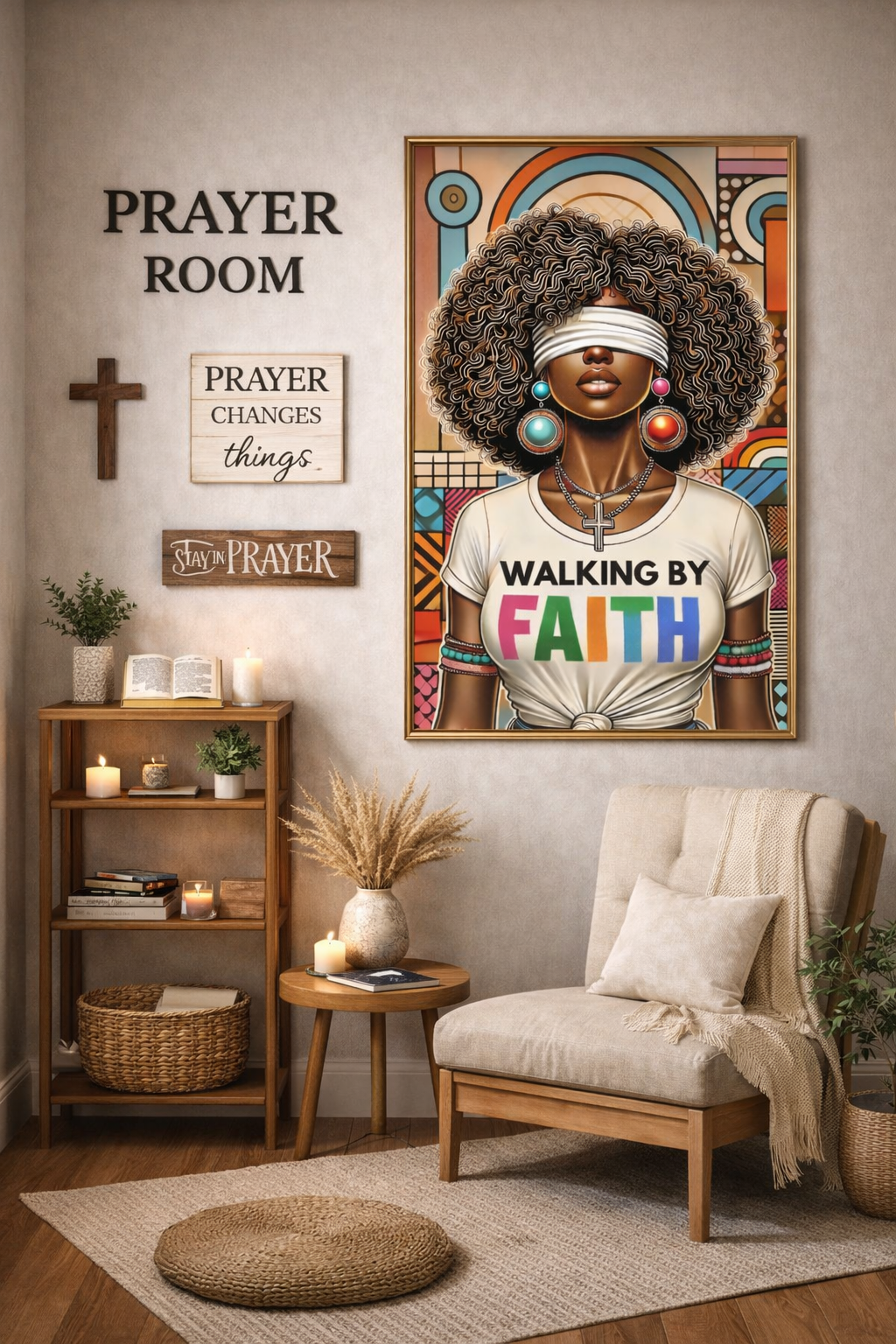 Empowering | Walking By Faith |Afrocentric Abstract Art | Inspirational Wall Decor | Exclusive PNG Digital Print | Instant Download