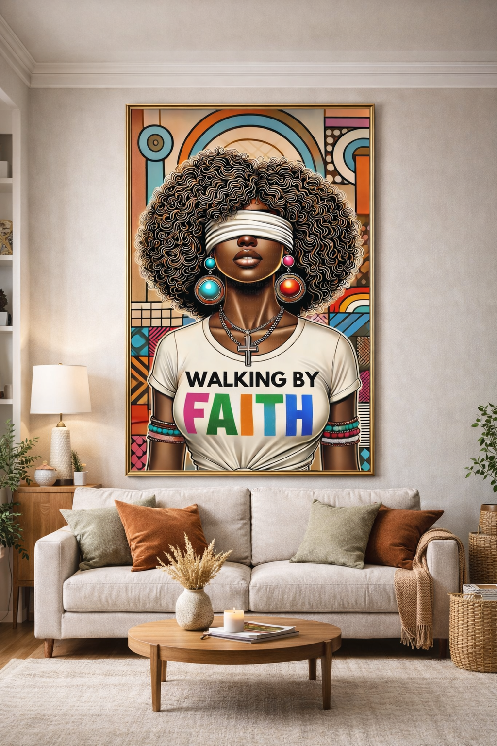 Empowering | Walking By Faith |Afrocentric Abstract Art | Inspirational Wall Decor | Exclusive PNG Digital Print | Instant Download