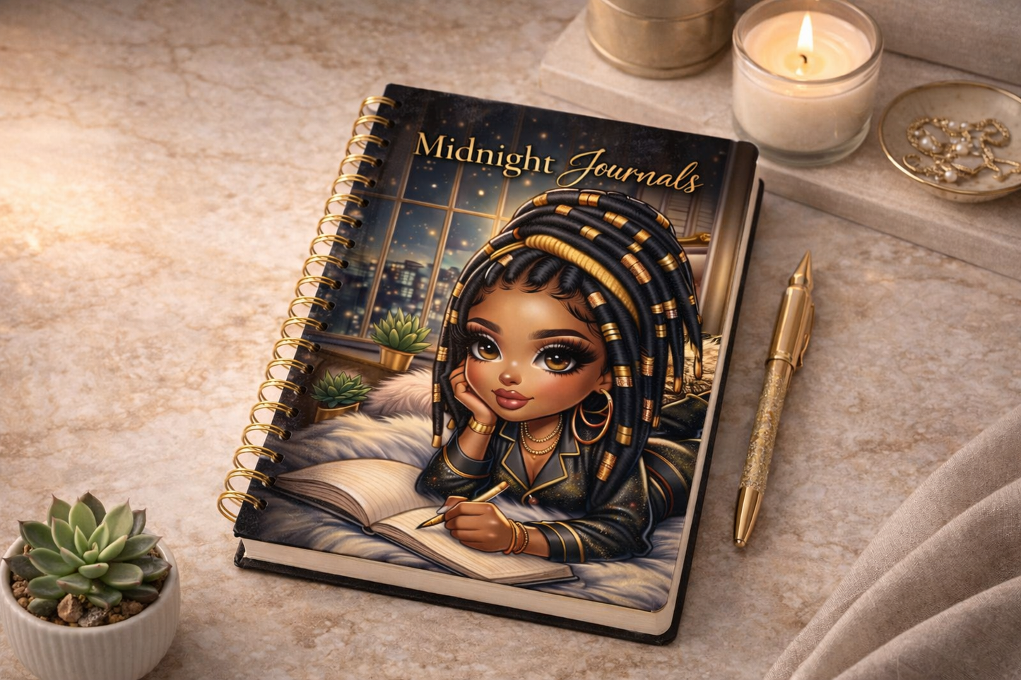 Chibi Style African American Woman With Dreadlocks | Cozy Night In | Digital Download