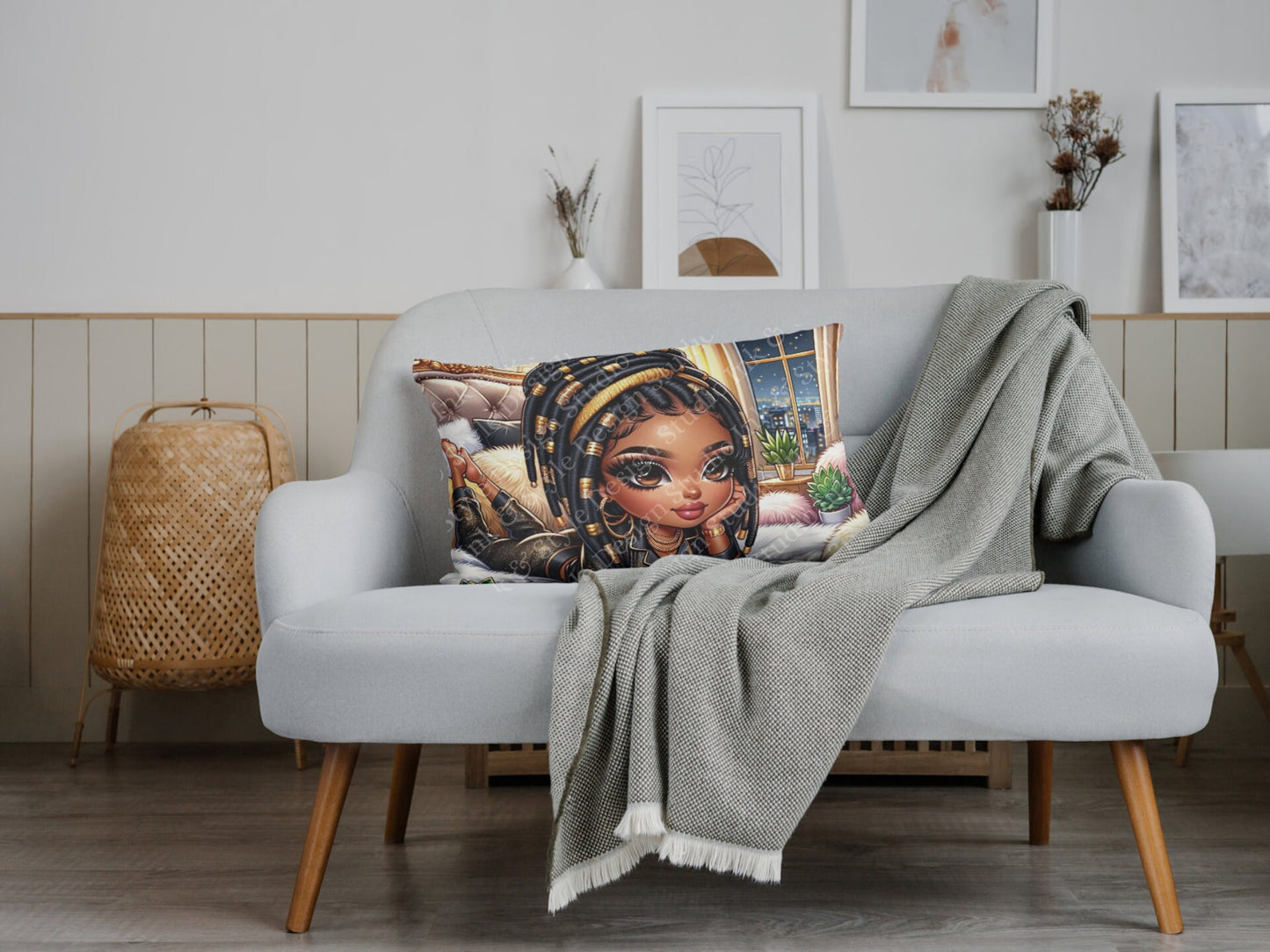 Chibi Style African American Woman With Dreadlocks | Cozy Night In | Digital Download