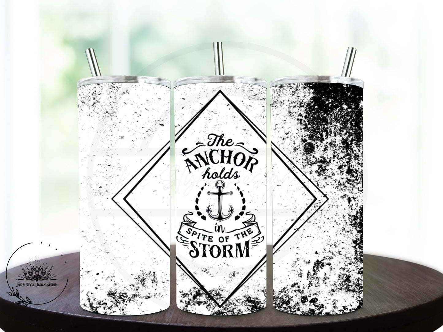 Motivational Christian Tumbler Wrap | 20 oz Sublimation Design | “The Anchor Holds” Religious Quote | Digital Download