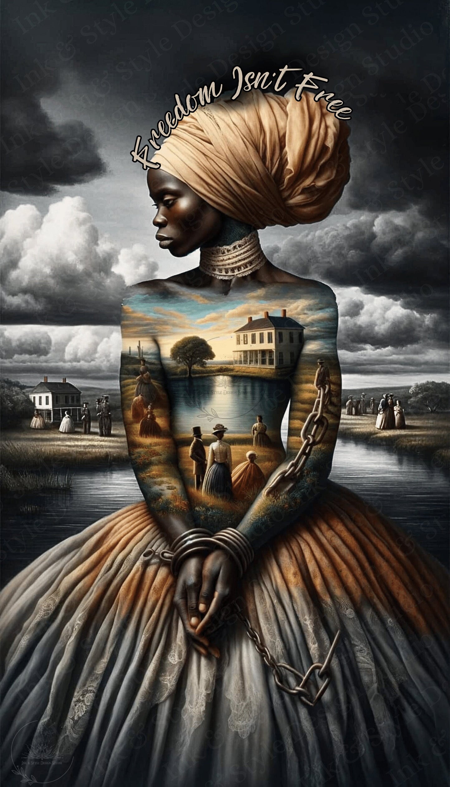 Queen Zuri | Freedom Isn’t Free | Black History African American PNG Digital Artwork Download