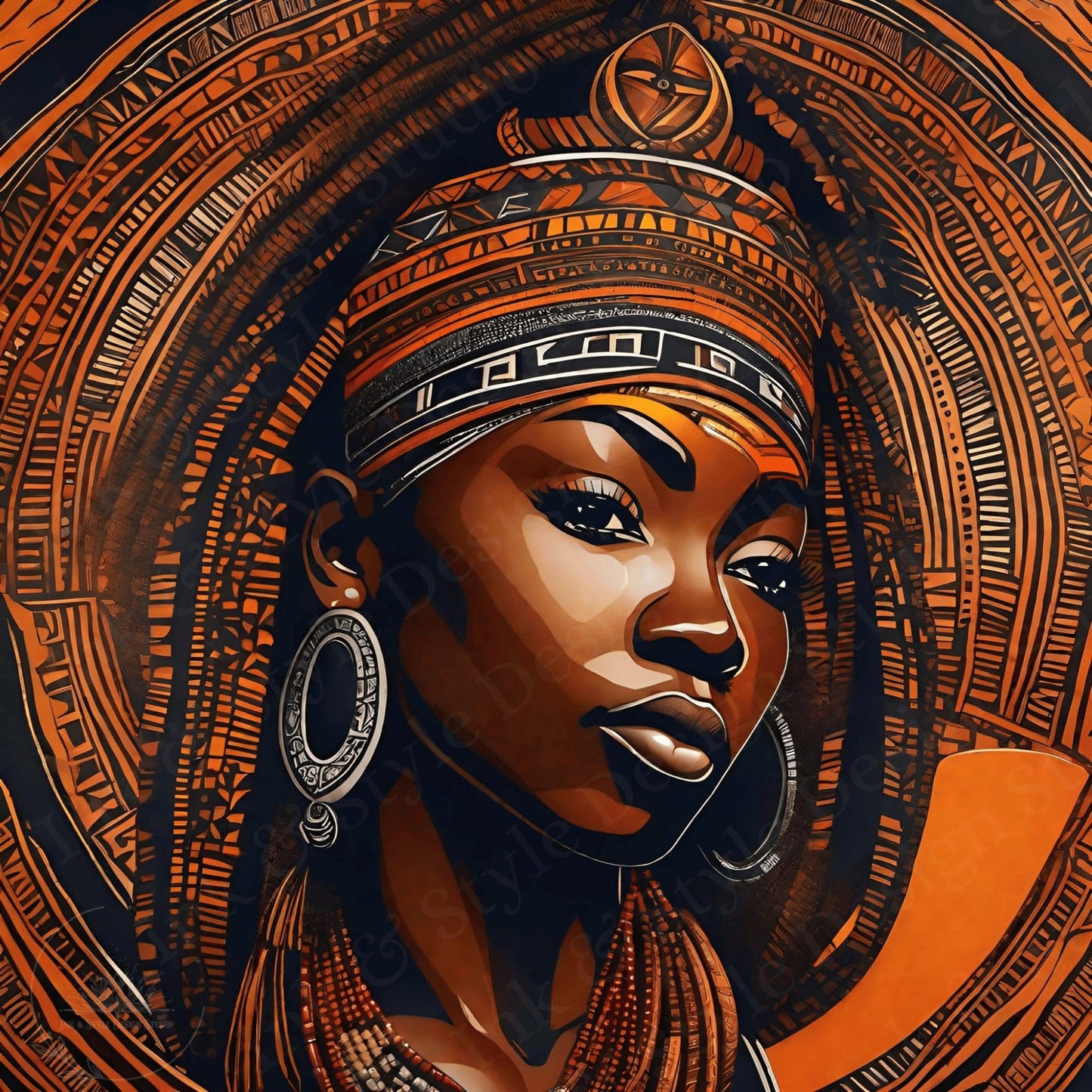 Queen Nyah | Black History | African Queen | Black Is Beautiful PNG Digital Artwork Download