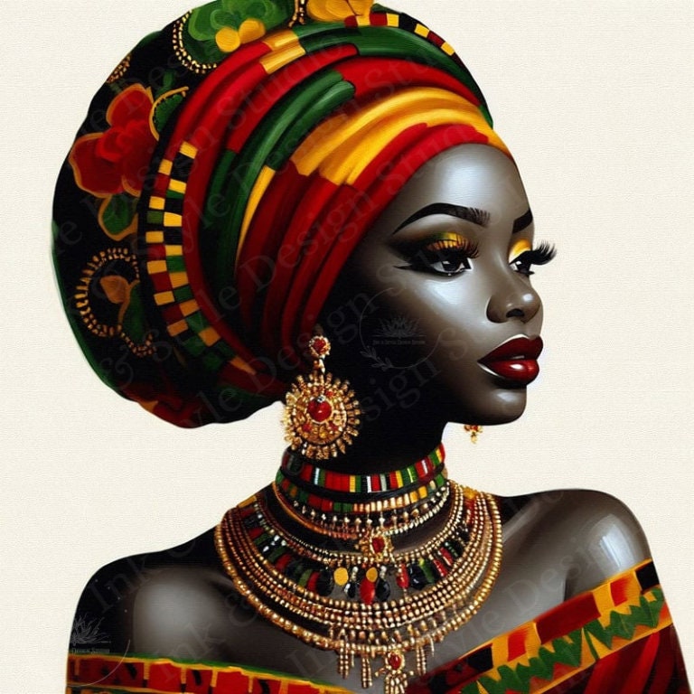 Historia negra, reinas africanas, afroamericanos, lo negro es hermoso, colección Radiant Roots, PNG