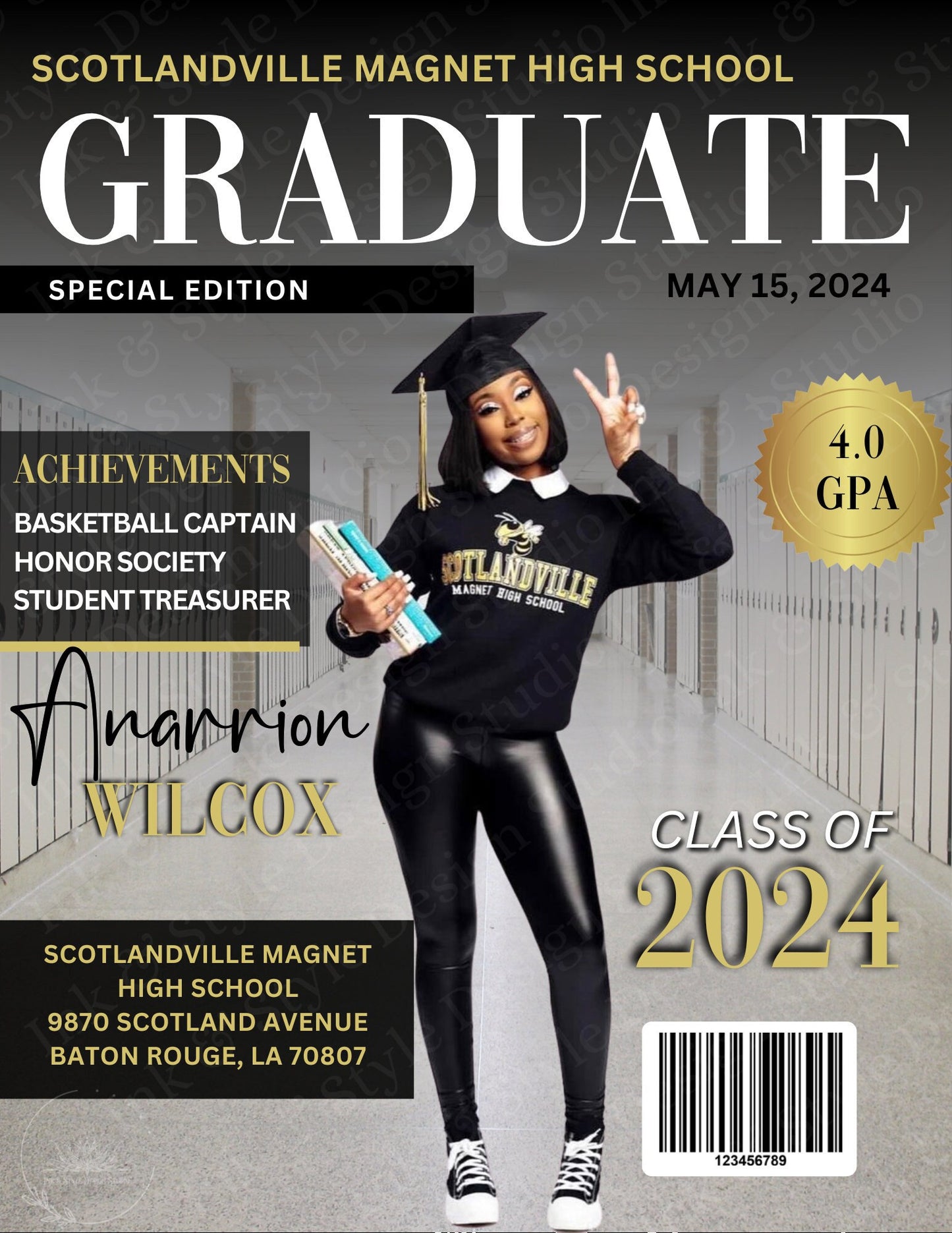 Graduate Magazine | Custom Editable Canva Design | Graduation Announcement |  Instant Download