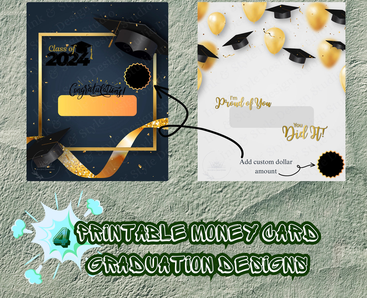 Graduate Money Card Template | Printable Cricut Design | 4 Design Graduation Bundle | Lip Balm Holder | Digital Download