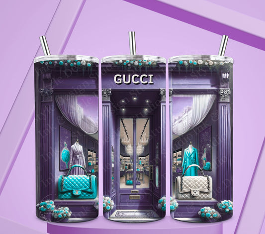 Luxury Couture Boutique Tumbler Wrap (Purple/Teal)