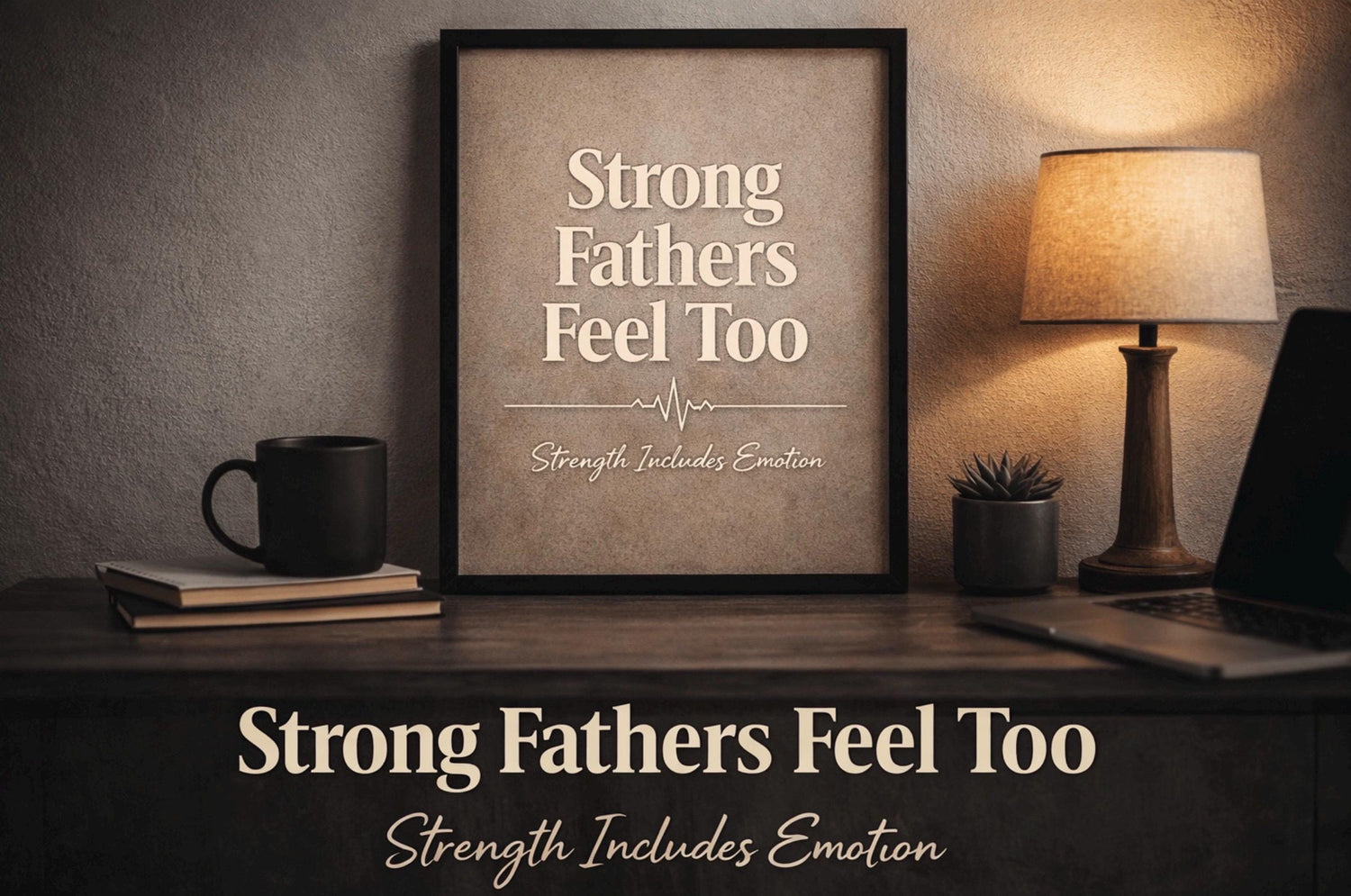 Strong Fathers Feel Too | Fatherhood Mental Health Quote | Men’s Mental Health Awareness | Supportive Dad Wall Art | Instant Download