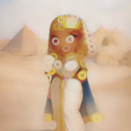 Egyptian Queen Chibi Art | Pyramids Printable Wall Art | Ancient Egypt Princess Illustration | North African Clipart | Digital Download PNG